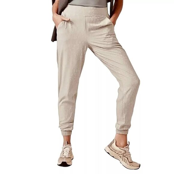 NWT Athleta Brooklyn Textured Jogger Cream Animal print Plus Size 26 - Picture 1 of 5